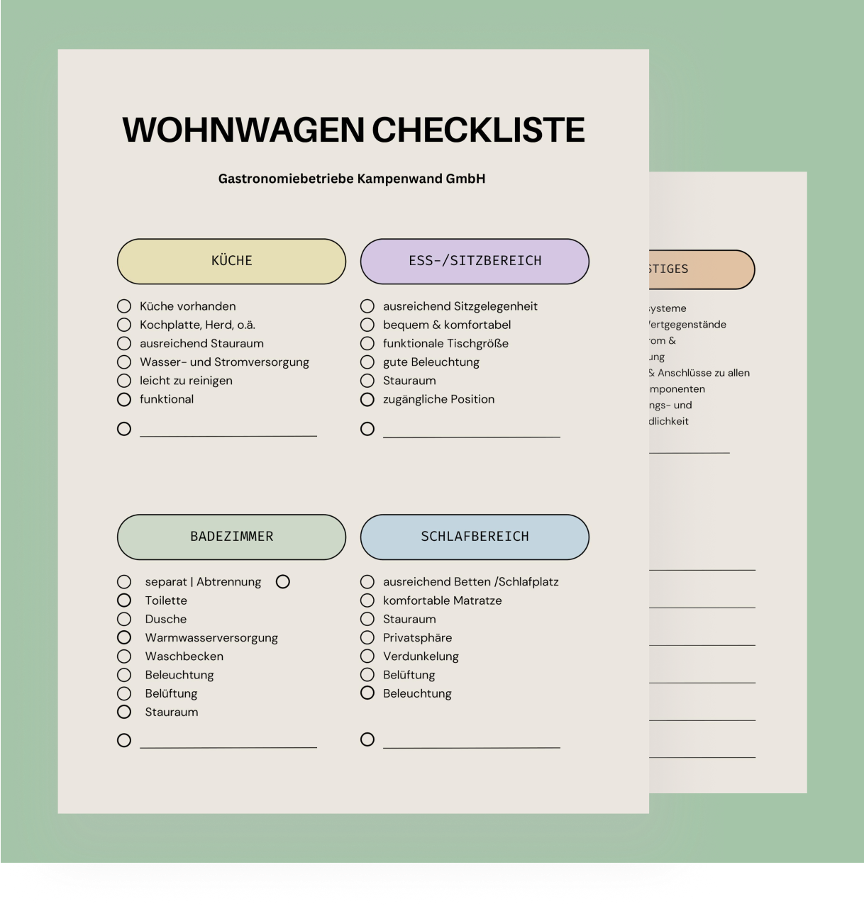 Eine Checkliste zum abhaken für den Kauf eines neuen Wohnwagens